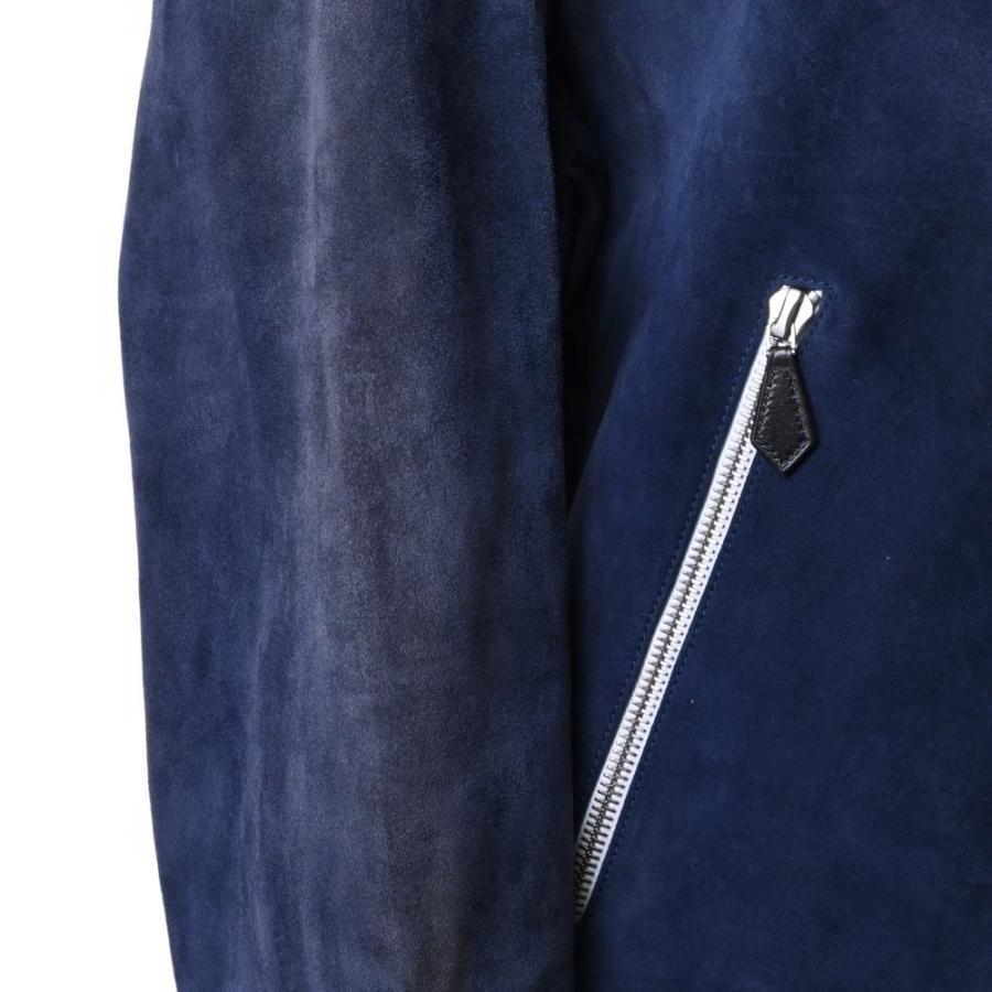 HERMES トナカイ革 スエード レザージャケット 46 ネイビー HERMES トナカイ革 スエード レザージャケット 46 ネイビー
