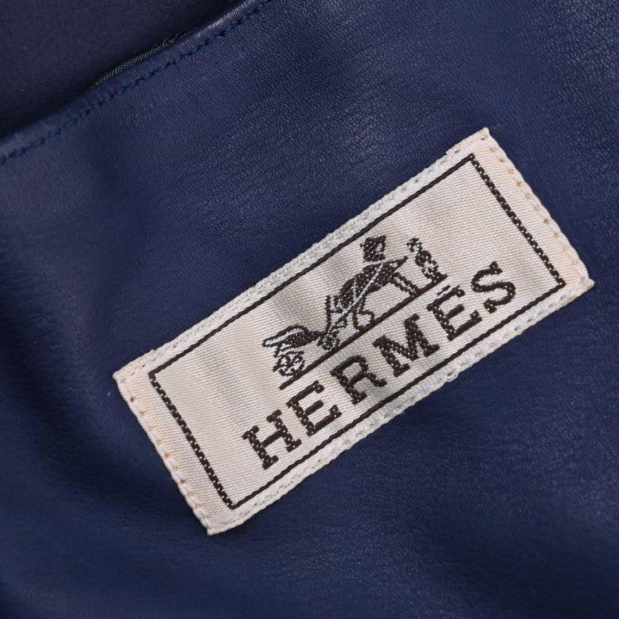 HERMES トナカイ革 スエード レザージャケット 46 ネイビー HERMES トナカイ革 スエード レザージャケット 46 ネイビー
