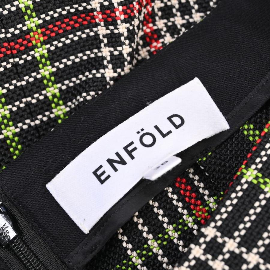 ENFOLD（エンフォルド） チェック柄 デザインスカート 38 ブラック