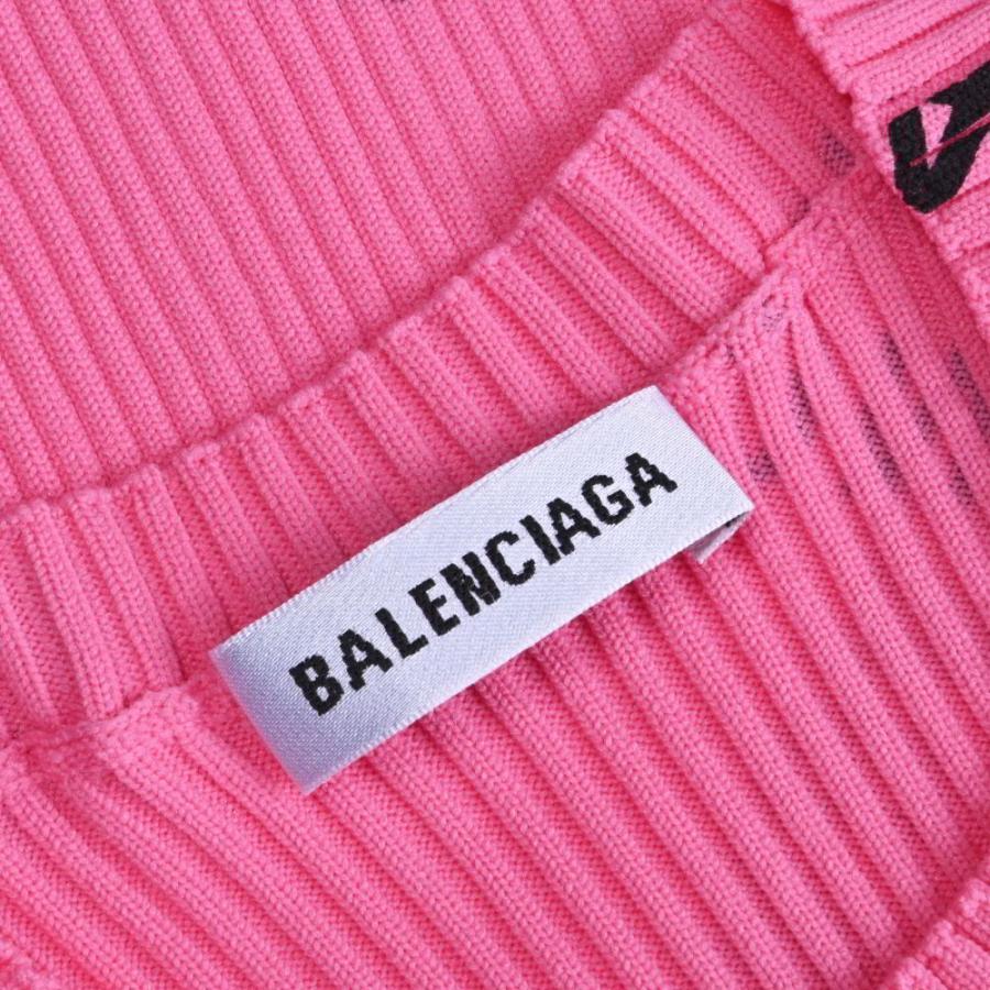 美品 BALENCIAGA ロゴプリント オールオーバー リブ カットソー トップス XS ピンク バレンシアガ KL4BPSL230｜cyclehearts｜08