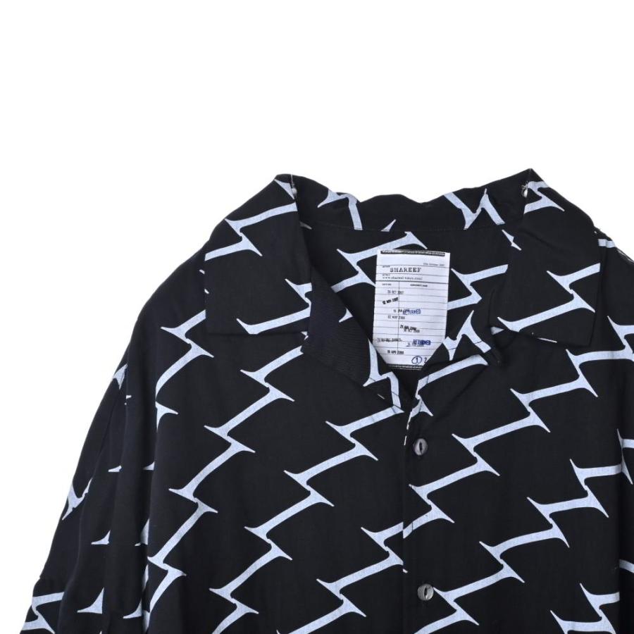 美品 SHAREEF プリント オープンカラー 半袖シャツ 1 ブラック シャリーフ KL4BPAKP33 : 1000063913 ...