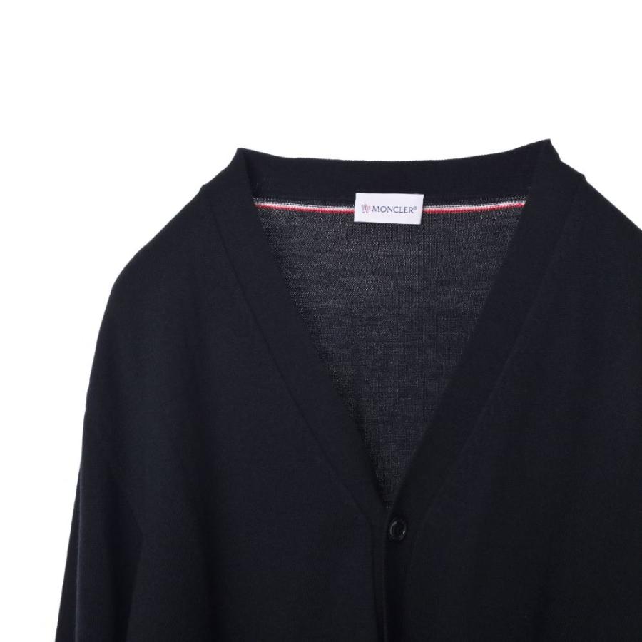 MONCLER 腕ワッペン ウール ニットカーディガン L ブラック  