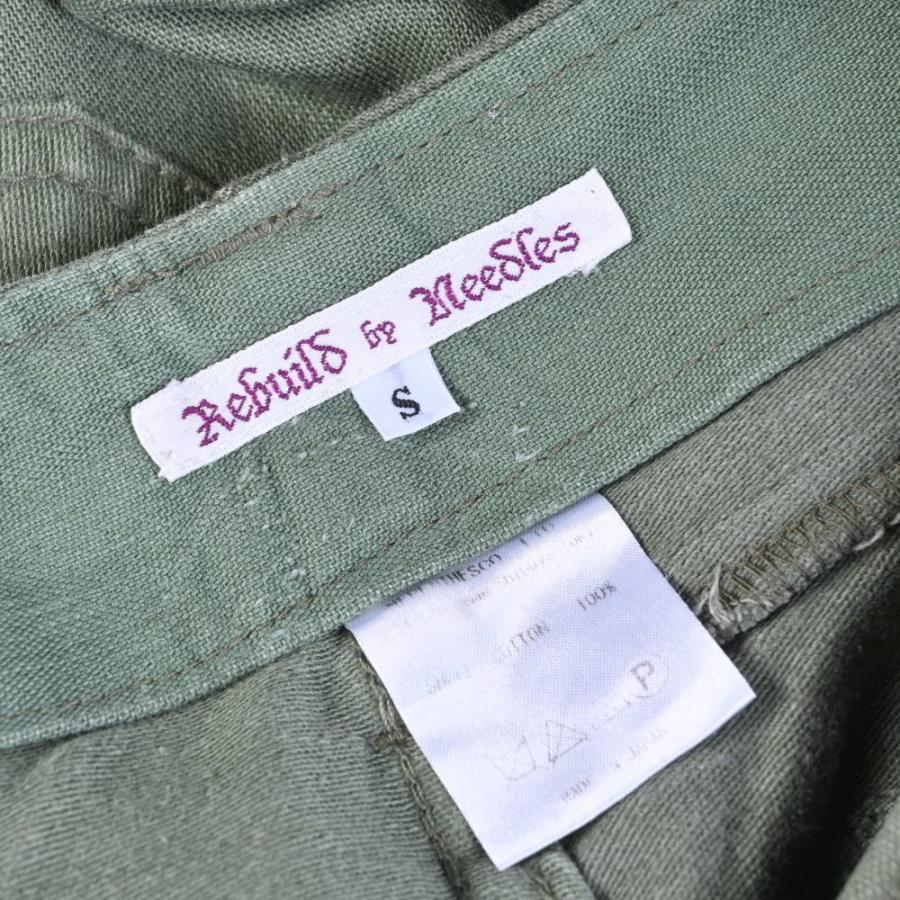美品 Rebuild by Needles 再構築 カーゴパンツ S カーキ リビルドバイ 