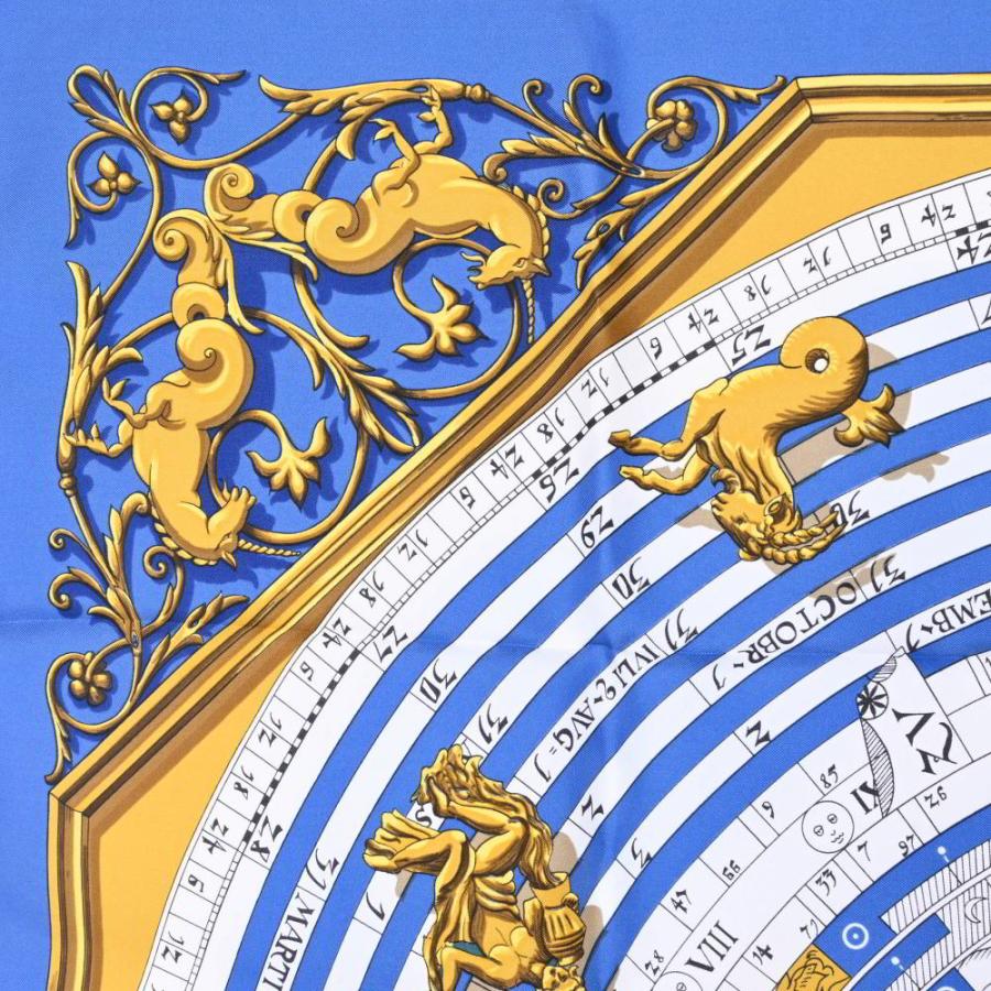 HERMES ASTRES et SOLEILS 天体と太陽 カレ90 スカーフ 90 ブルー 