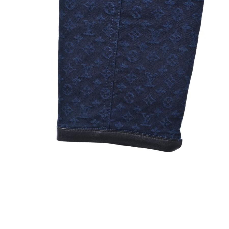 美品　LOUIS VUITTON ルイヴィトン　モノグラム　レザー切り替えパンツ LOUIS VUITTON - LOUIS VUITTON レザー切替 デニムパンツの通販