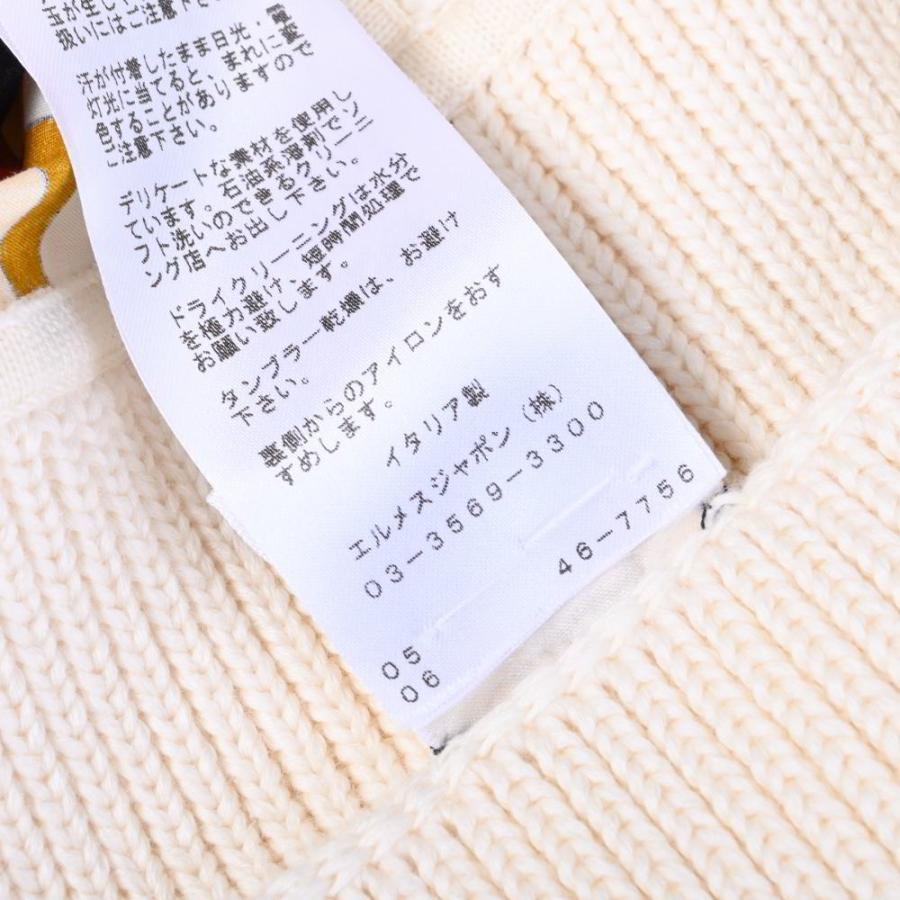 HERMES 美品 カシミヤ混 パネル切替 ニット ワンピース 34 マルチ 
