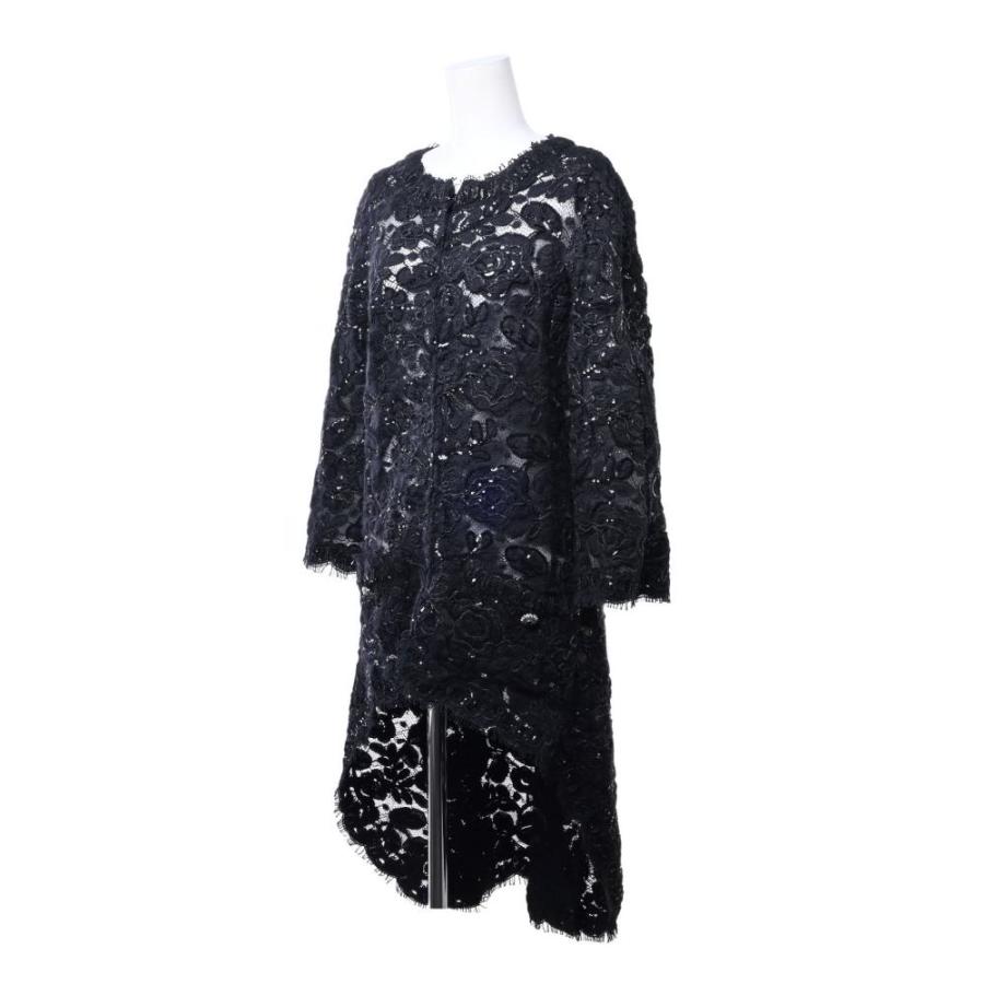 美品 CHANEL P54159 フローラルレース スパンコール ジップ ジャケット  