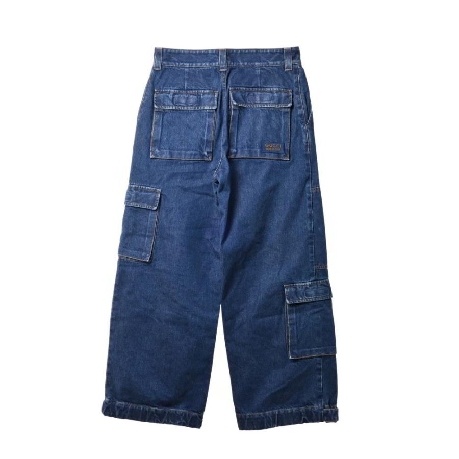 GUCCI（グッチ） 美品 ワイド デニム パンツ 46 ブルー KL4B2CAK61 