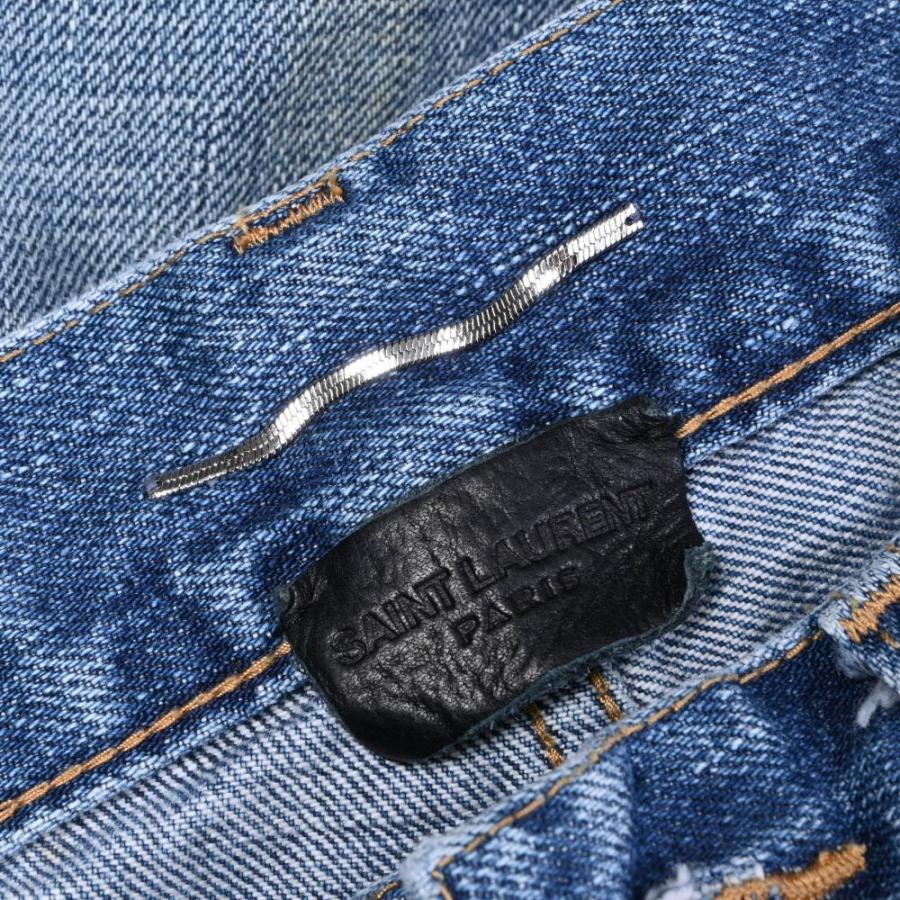 美品 Saint Laurent Paris コットン ダメージ デニム パンツ 30 
