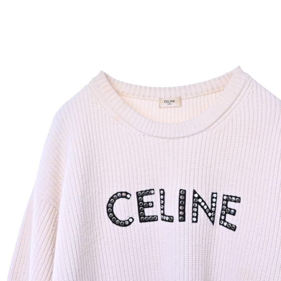 CELINE ウール ロゴ スタッズ オーバーサイズ セーター M