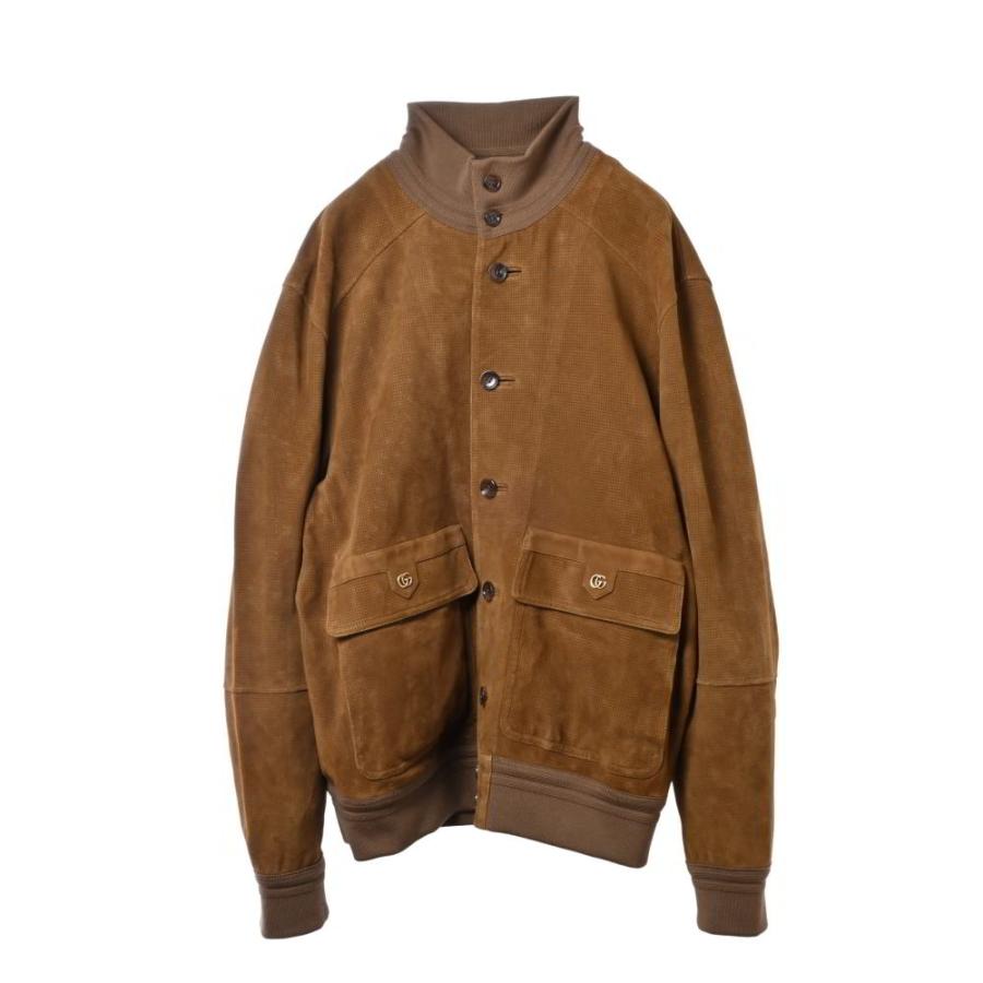 GUCCI（グッチ） 美品 ラムレザー パンチング スエードジャケット 52 