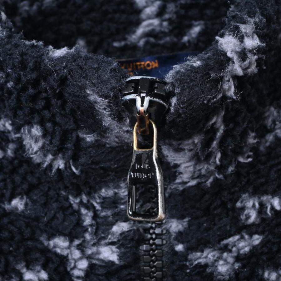 LOUIS VUITTON モノグラム フリース ジップ ブルゾン L ブラック
