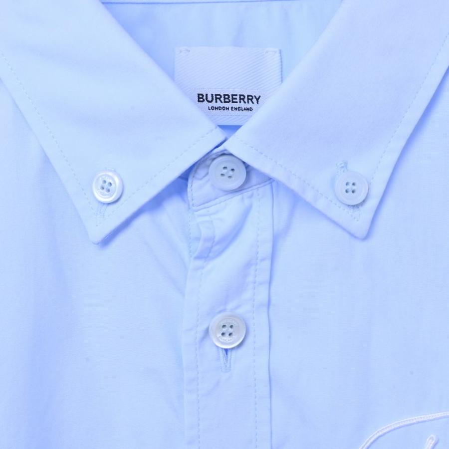 BURBERRY（バーバリー） ロゴ刺繍 ボタンダウン コットン シャツ M 