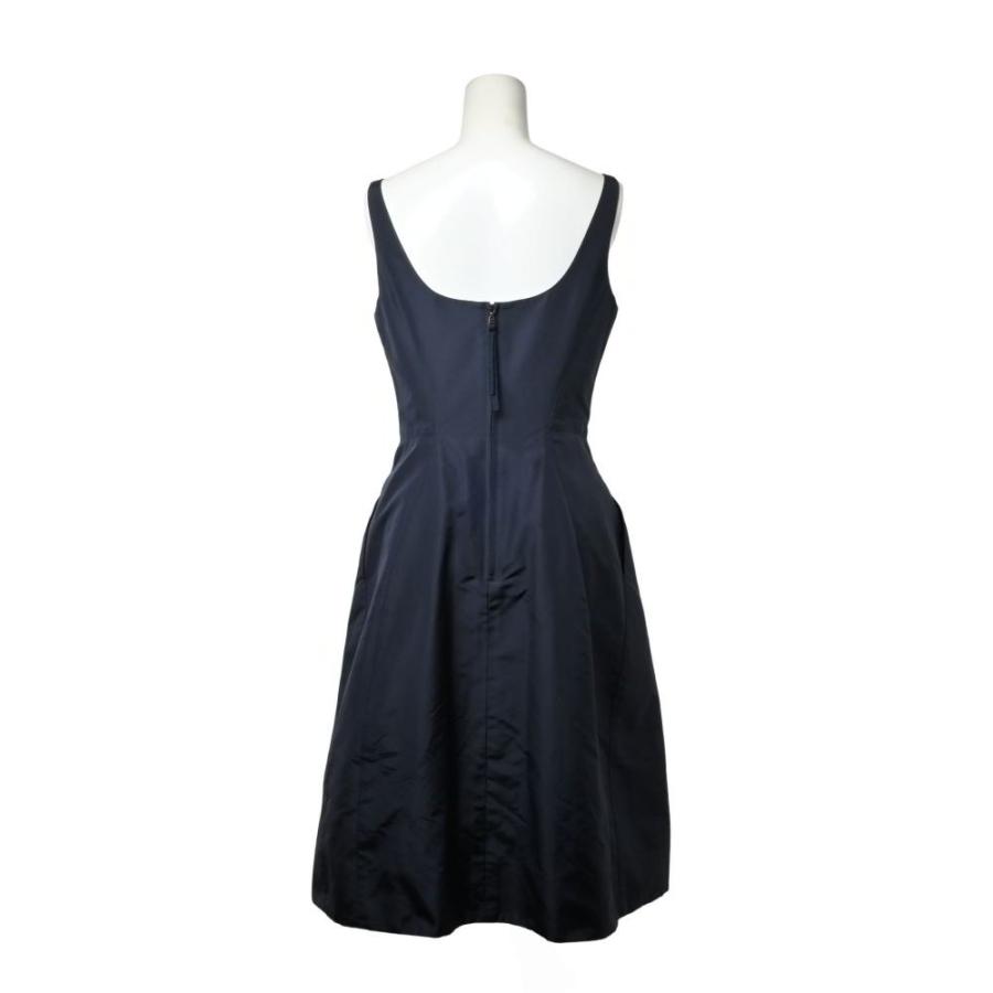 FOXEY NEW YORK 美品 DAISY LIN for シルク ワンピース 38 ネイビー  