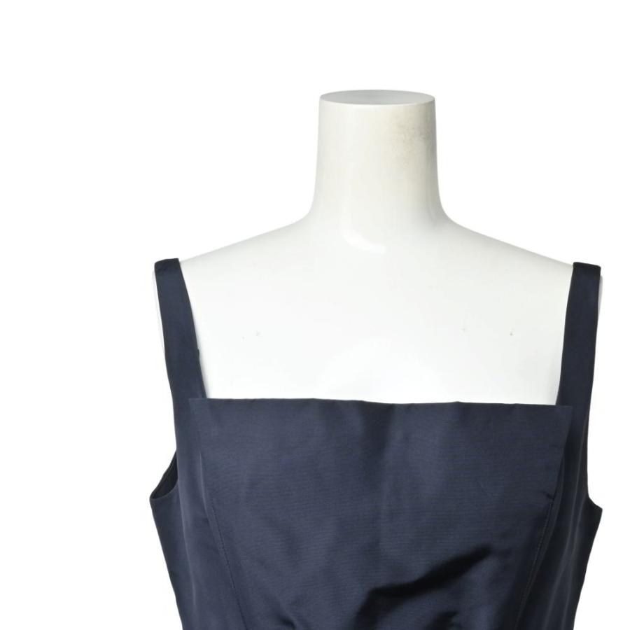 FOXEY NEW YORK 美品 DAISY LIN for シルク ワンピース 38 ネイビー  