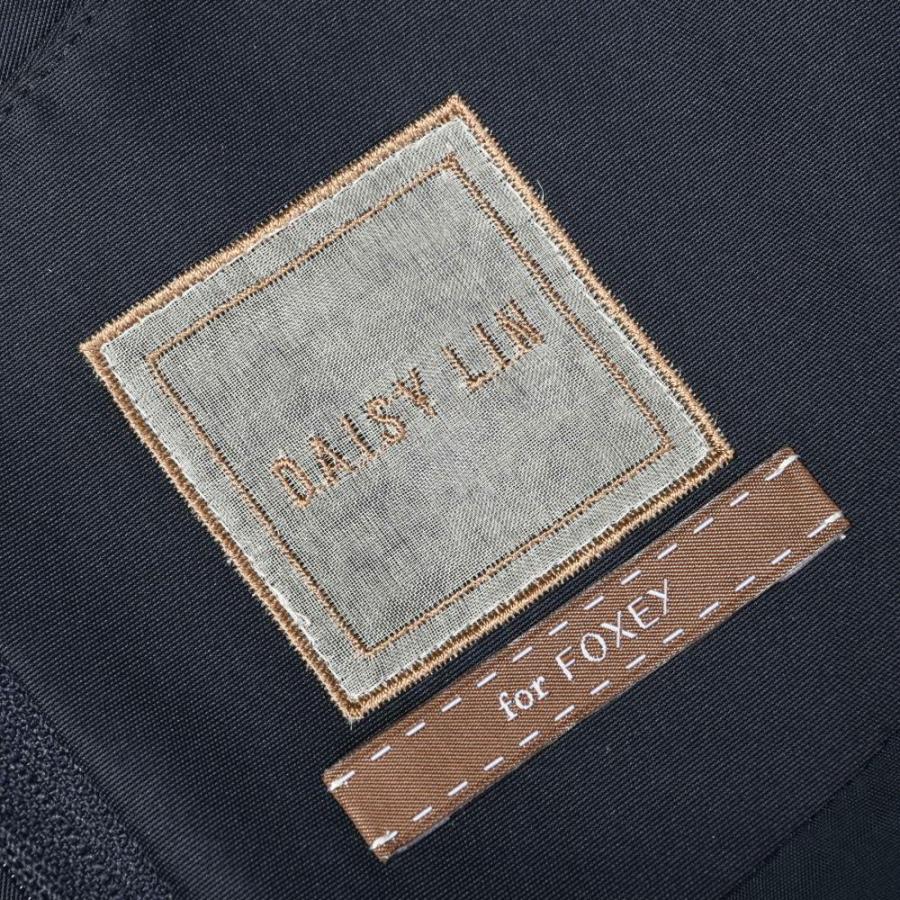 FOXEY NEW YORK 美品 DAISY LIN for シルク ワンピース 38 ネイビー  