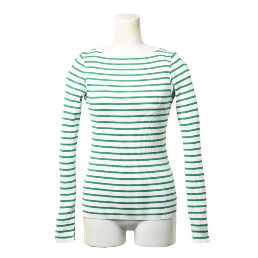 AURALEE 美品 for Ron Herman ボーダー リブ カットソー 0 ホワイト  