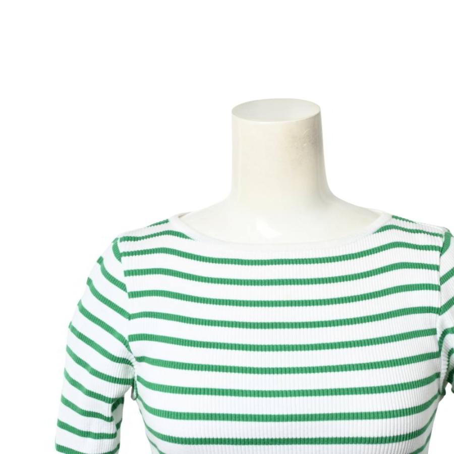 AURALEE 美品 for Ron Herman ボーダー リブ カットソー 0 ホワイト  