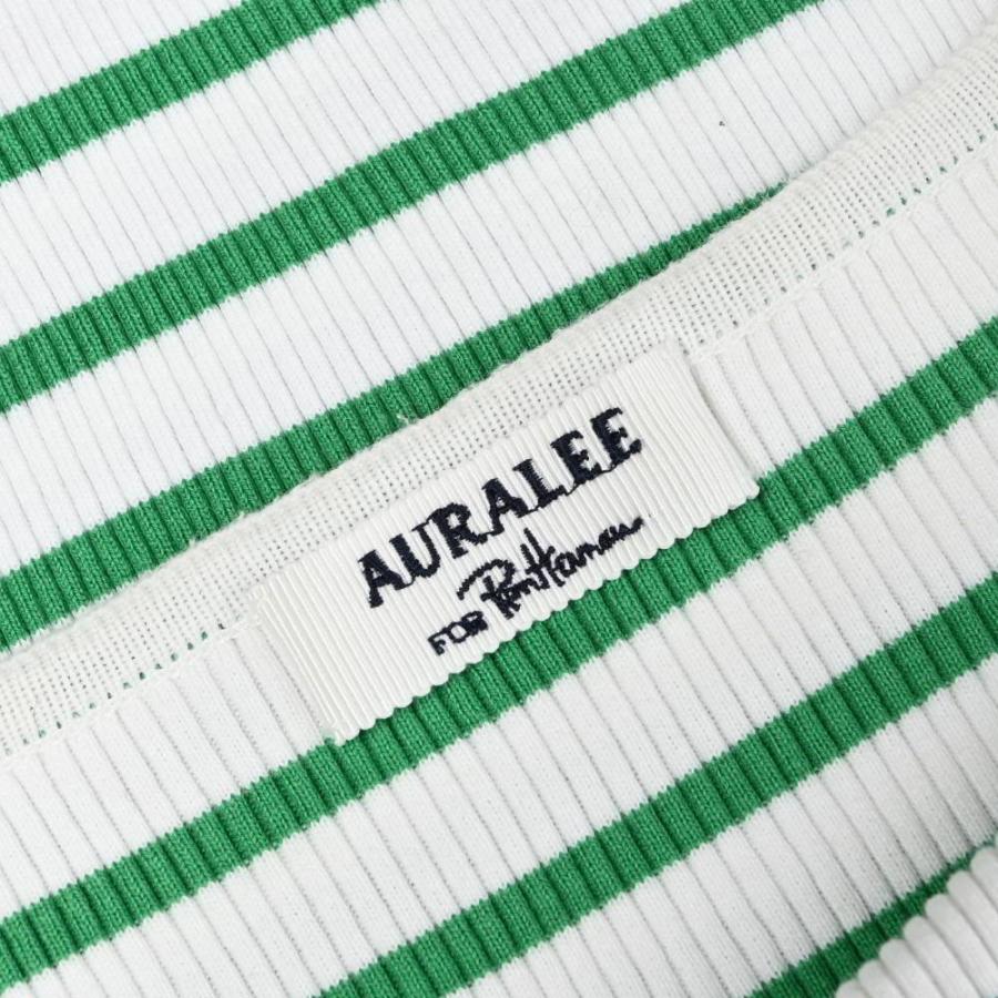 AURALEE 美品 for Ron Herman ボーダー リブ カットソー 0 ホワイト  