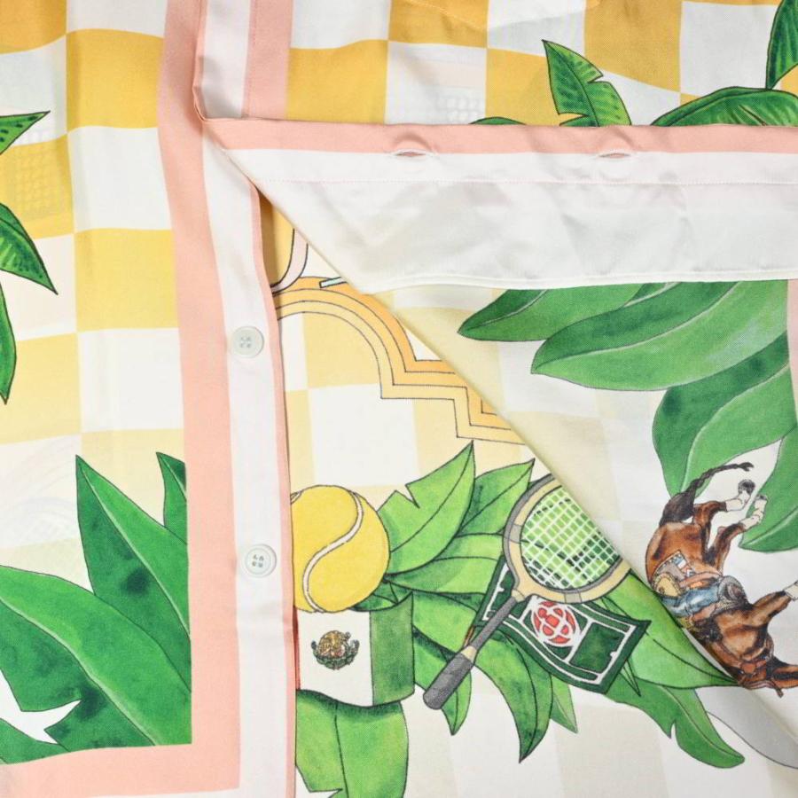 未使用 Casablanca シルク プリント オープンカラーシャツ M マルチ