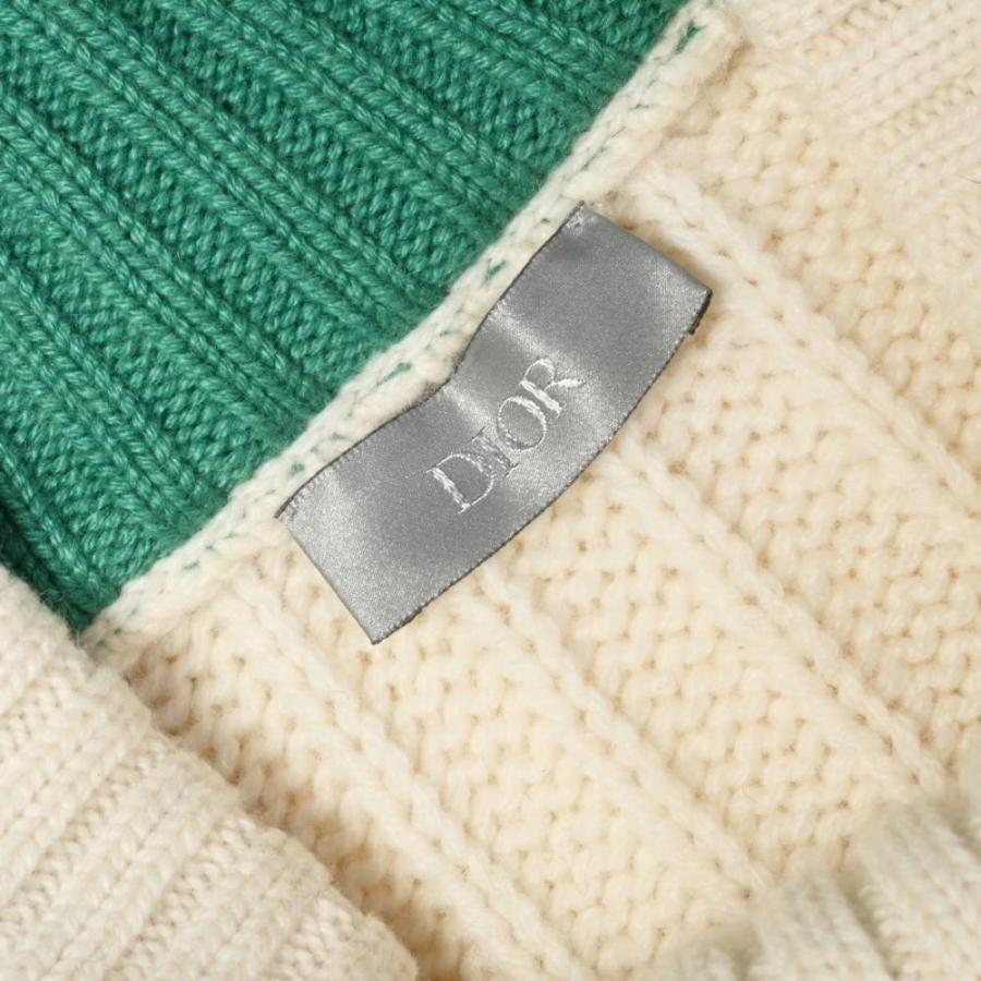 Dior HOMME 143M635AT275 CD刺繍 モックネック カシミヤ混 ニット M アイボリー ディオールオム KL4BAB2A99_8