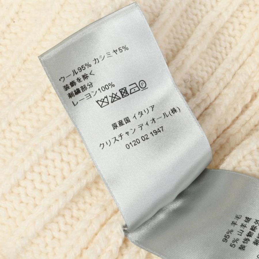 Dior HOMME 143M635AT275 CD刺繍 モックネック カシミヤ混 ニット M アイボリー ディオールオム KL4BAB2A99_9