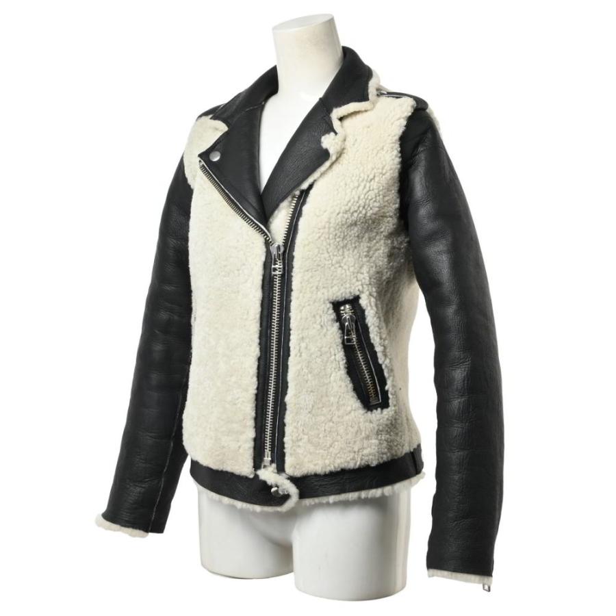 LANVIN en Bleu 美品 ムートン ライダース ジャケット 38 ブラック 