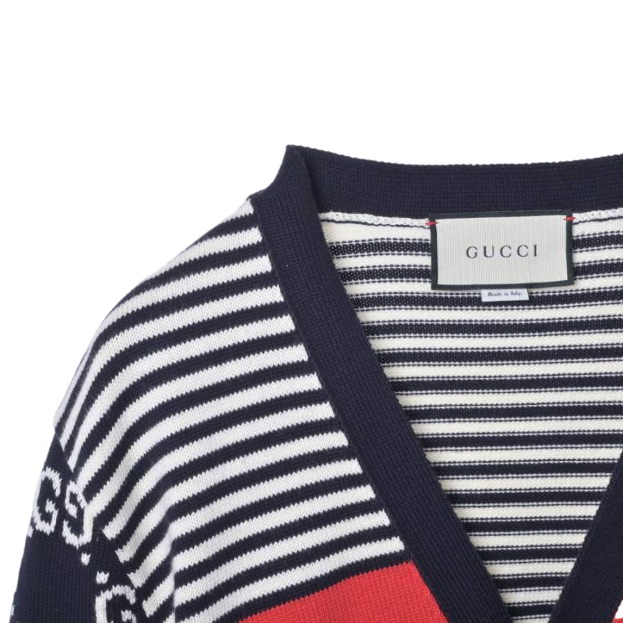 美品 GUCCI 523048 GG柄 コットン ニット カーディガン L ネイビー グッチ KL4SKCUK11_2