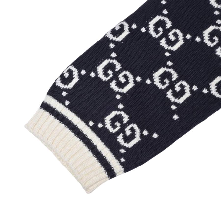 美品 GUCCI 523048 GG柄 コットン ニット カーディガン L ネイビー グッチ KL4SKCUK11_3