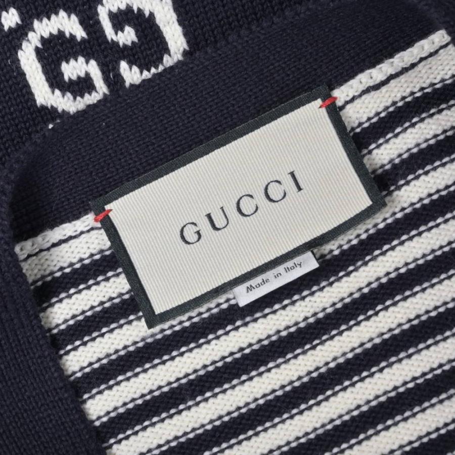 美品 GUCCI 523048 GG柄 コットン ニット カーディガン L ネイビー グッチ KL4SKCUK11_7