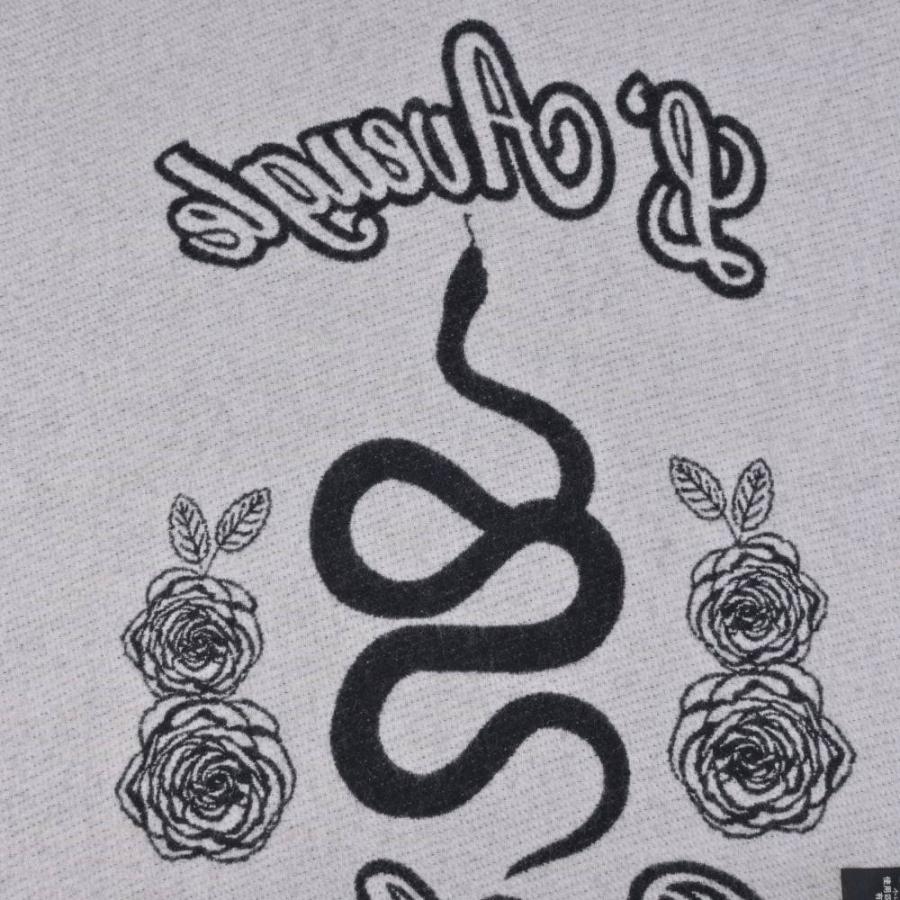 美品 GUCCI L'AVEUGLE PAR AMOUR スネーク ローズ デザイン ウール マフラー 35×180 ブラック グッチ KL4SKALQ14_6