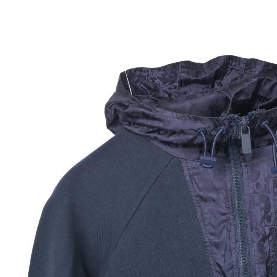 Dior HOMME オブリーク柄切替 フード ハーフジップ パーカー XXS