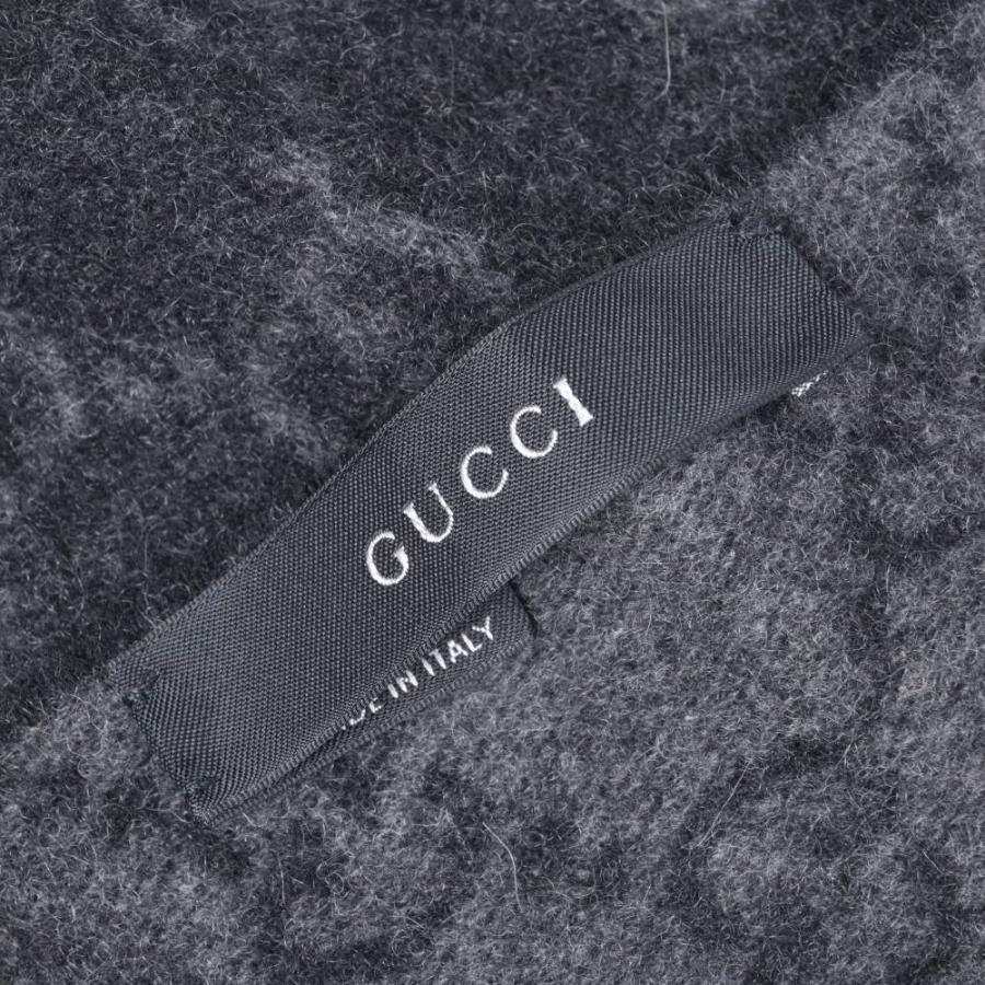 GUCCI（グッチ） 美品 ラビットファー付き GG柄 カシミヤ マフラー