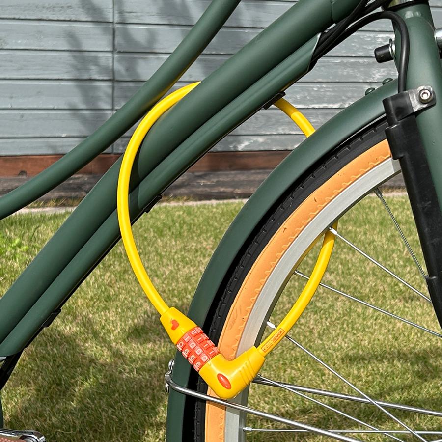 あひるロック ダイヤル式ワイヤー錠 60cm×10Φタイプ 自転車 防犯 盗難