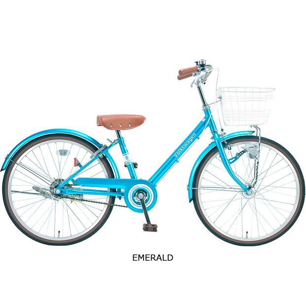 代引き人気 自転車 フォルクスワーゲン 子供用自転車 おしゃれ 通販 幼児用自転車 ジュニアバイク オートライト 子供用 エメラルド Emerald Vw 22jc Volkswagen 21年モデル 変速ギアなし 22インチ キッズ ジュニア用自転車