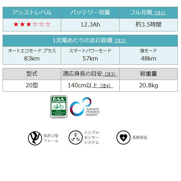 「ヤマハ」PAS CITY-C（パス シティ C）「PA20CC」20インチ 電動自転車 -23｜cyclemall｜08