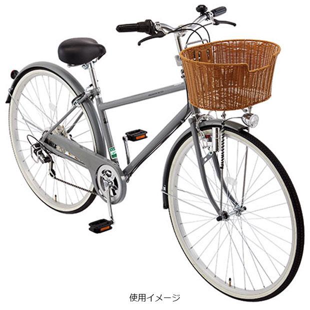 Asahi シティタイプ自転車 シルバー 前面バスケット付き あさひ（asahi） 「あさひ」イノベーションファクトリー 籐風