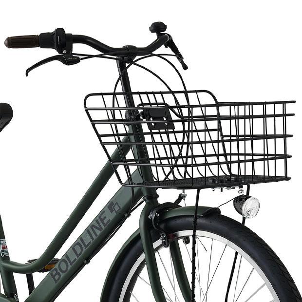 BOLDLINE シティサイクル パープル 前カゴ付き あさひ（自転車） 「あさひ」ボールドライン-O 27.5インチ 6段変速