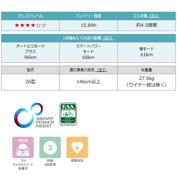 「西日本限定」「ヤマハ」PAS RIN（パス リン）「PA26RN」26インチ 電動自転車 -24｜cyclemall｜07