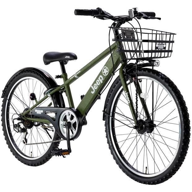 Jeep 自転車　22インチ　カーキ Jeep（ジープ） 「ジープ」JE-22S 22インチ 6段変速 オートライト 子供