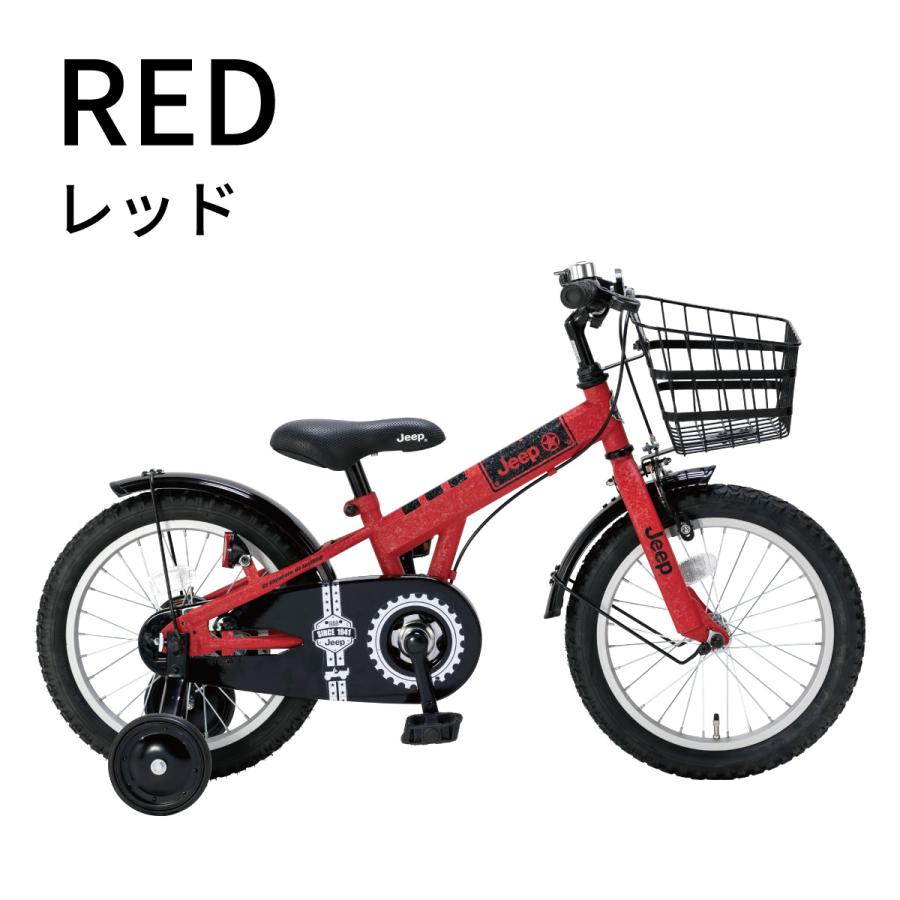 【NEW】JEEP ジープ キッズサイクル 18インチ JE-18G オリーブ レッド キャメル キッズバイク 補助輪 カゴ付｜cycleoutlet-rams｜04