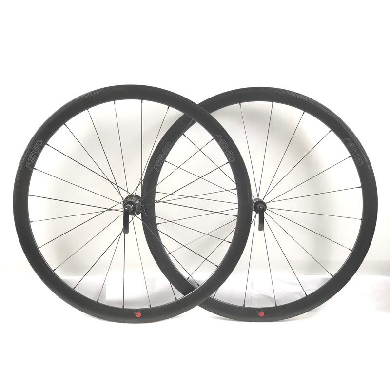 ASTUTO カーボンホイール リムブレーキ チューブラータイヤ付き 前後セット