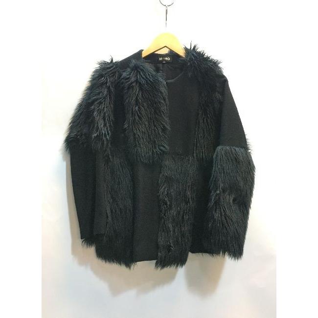 MIYAO 代官山) ミヤオ ノーカラーファーコート アウター ウール  