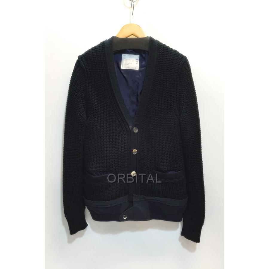 代官山 サカイ Sacai 15aw Ma 1モチーフ ニットカーディガン ブラック ネイビー サイズ2 メンズ トップス Dky Ms Cycle Paradise 通販 Yahoo ショッピング