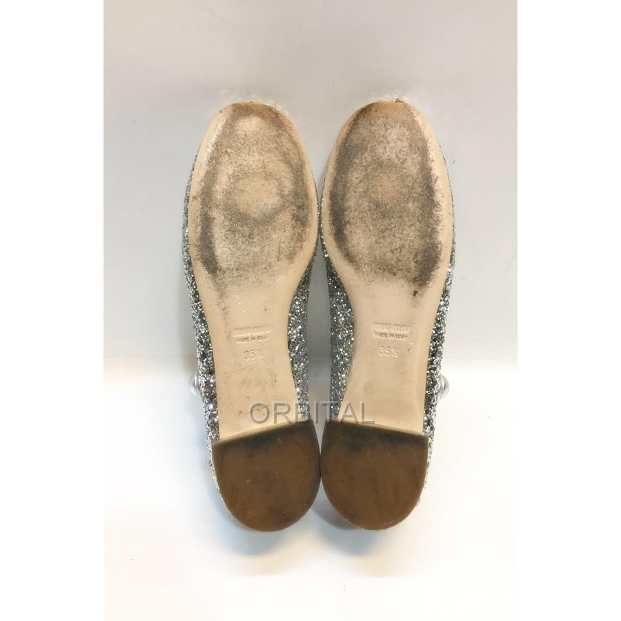 miumiu ビジュー フラット パンプス