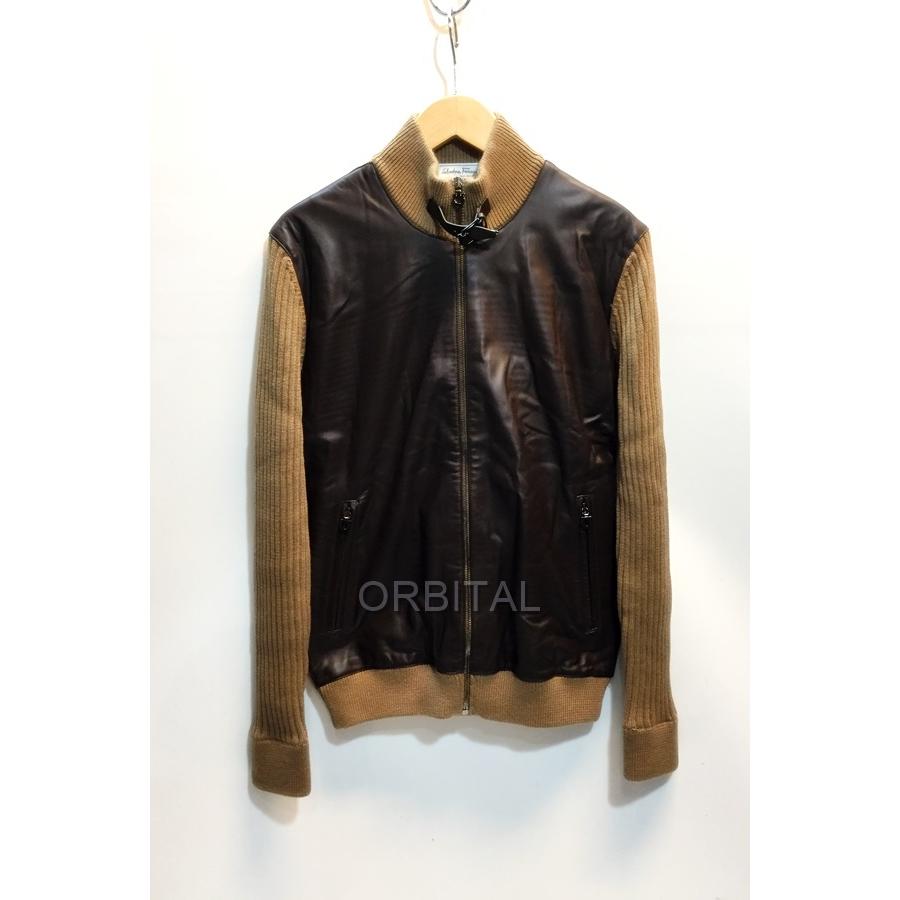 UNITED ARROWS 代官山)Salvatore Ferragamo フェラガモ レザー切替  