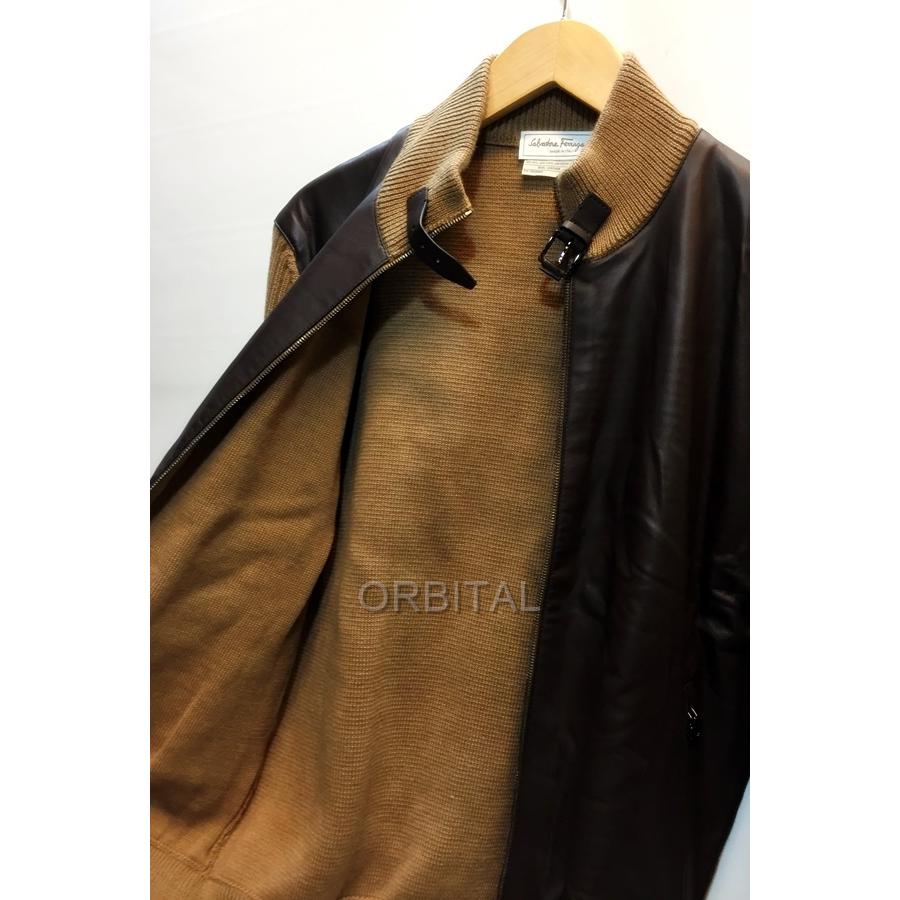 UNITED ARROWS 代官山)Salvatore Ferragamo フェラガモ レザー切替  