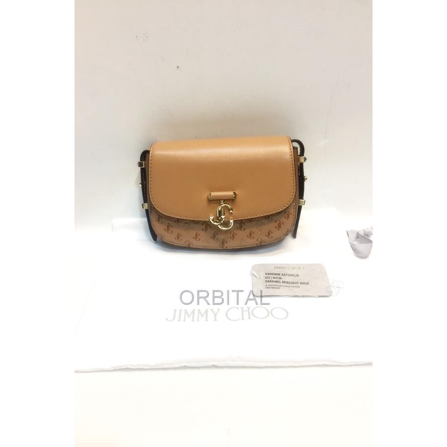 代官山 Jimmy Choo ジミーチュウ Varenne Choo Satchel ヴァレンヌ レディースファッション エンボスショルダーバッグ サッチェル クロスボディ キャメル Cycle Dky Ba 美品 エンボスショルダーバッグ Paradise