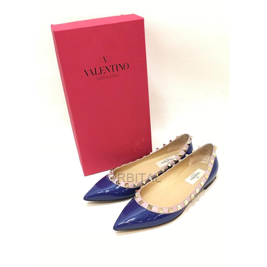 最安値 経堂 ヴァレンティノ ガラヴァーニ Valentino Garavani スタッズ フラット パンプス サイズ35 5 ネイビー 公式 Litoband Com Br