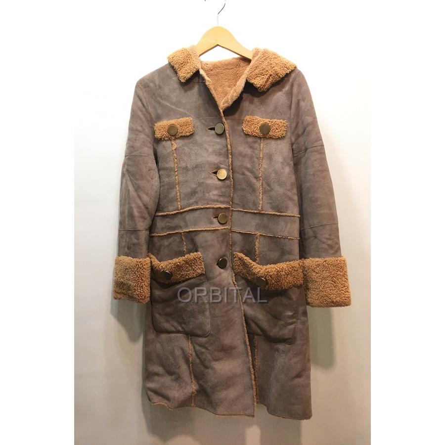 Kemit 【Sale】経堂) ケミット ムートン コート サイズ38 M ブラウン系 